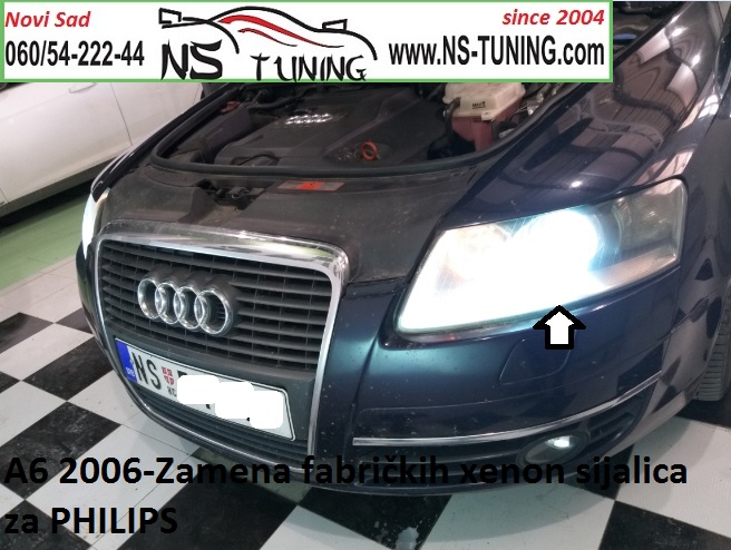 zamena ksenon sijalica d2s philips osram audi a6 c6 2004 2005 2006 2007 2008 godiste novi sad ns tuning